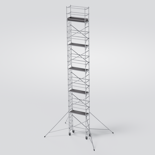Narrow aluminum tower 2.5 x 0.75 x 11.55 m