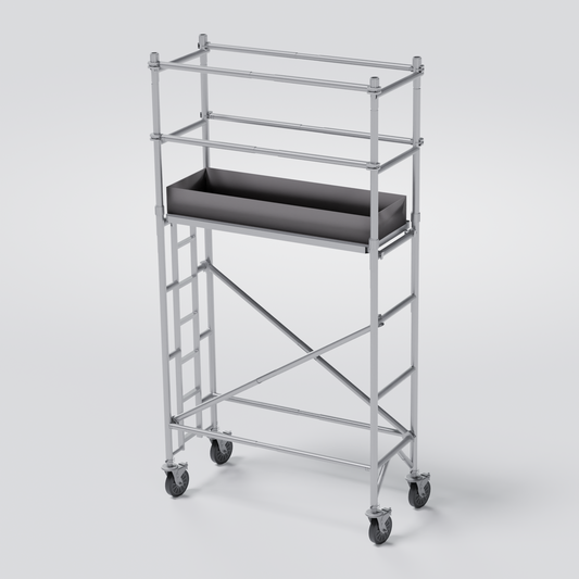 Narrow aluminum tower 2.5 x 0.75 x 4.06 m