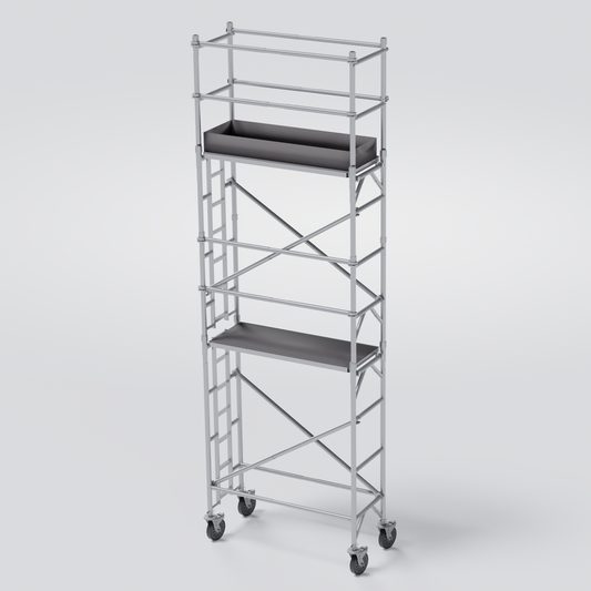 Narrow aluminum tower 2.5 x 0.75 x 5.92 m